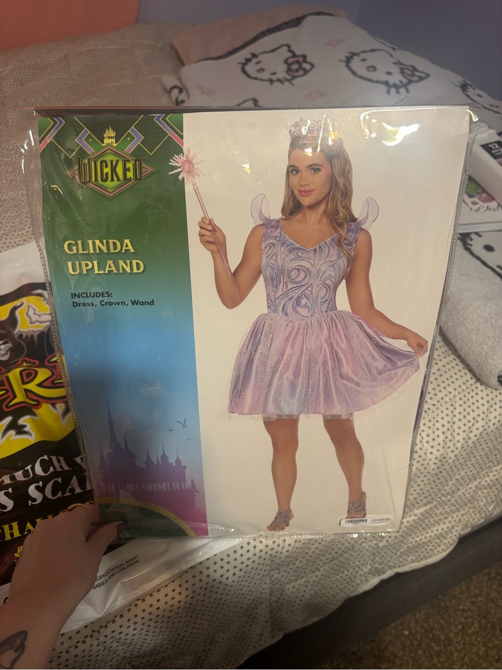 Glinda Upland Girls' Lavender Fairy Costume - Dress, Crown NO WAND size small